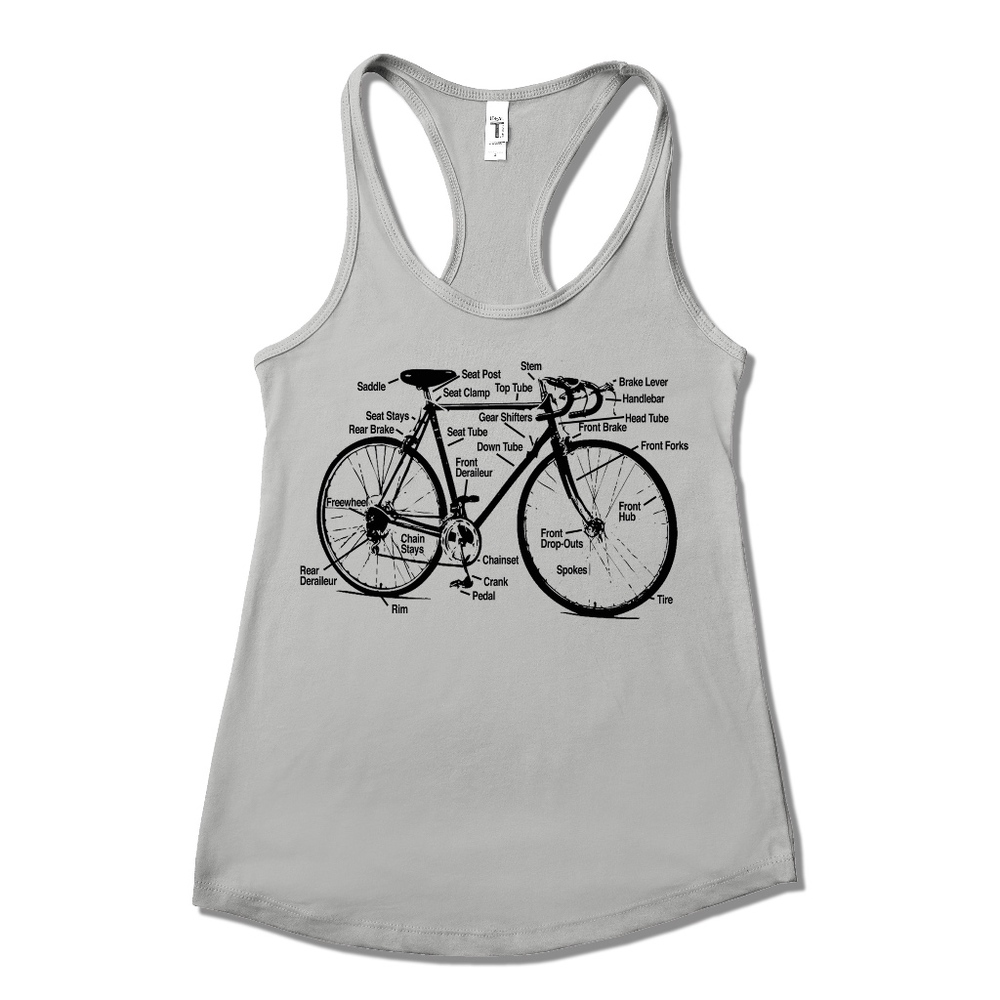 💕 Racing Bicycle Bike Diagram Racerback Yoga Tank